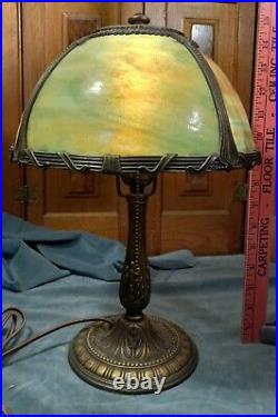 E. M. Miller Midsize Slag Glass Lamp Circa 1900-1915