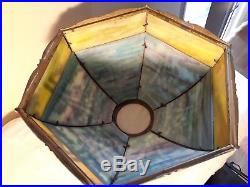 Early 1920s Filagree with slag glass lampshade gorgeous very good condition