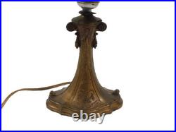 Early 20th C. Art Nouveau Slag Glass Boudoir Table Lamp