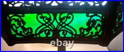 Early Edward Miller Slag Glass Table Lamp-16 Panels-2 Color Handel Tiffany Era
