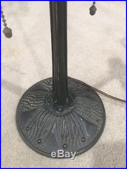 Early John Morgan Slag Glass Shade Lamp, Leaded, Arts Crafts, Handel Lamp Era
