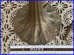 Edward Miller & Co. Table Lamp 1920's Beige Amber Filigree Slag Six Panels