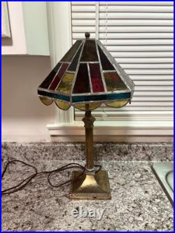 Edward Miller Slag Glass Table Lamp Edward Miller Slag Glass Table Lamp