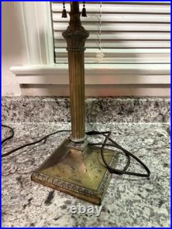 Edward Miller Slag Glass Table Lamp