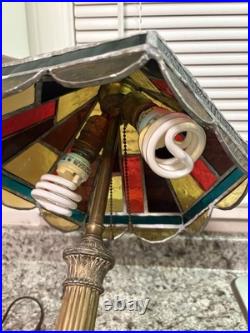 Edward Miller Slag Glass Table Lamp Edward Miller Slag Glass Table Lamp