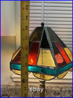 Edward Miller Slag Glass Table Lamp