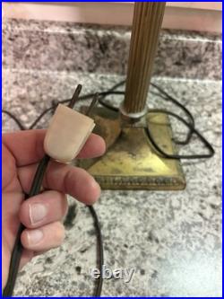 Edward Miller Slag Glass Table Lamp Edward Miller Slag Glass Table Lamp