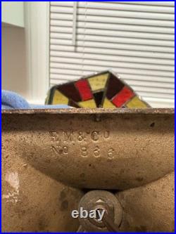 Edward Miller Slag Glass Table Lamp