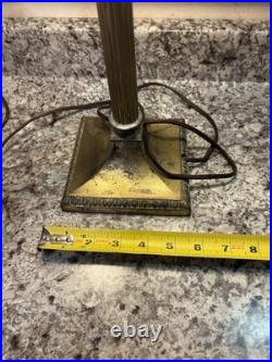 Edward Miller Slag Glass Table Lamp