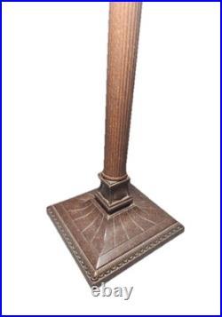 Elegant Tiffany Style Slag Glass Table Lamp, Pull Chain Dual Lights, Bronze 20