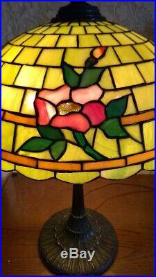 Excellent WILKINSON leaded glass lamp Handel Tiffany arts crafts slag Duffner