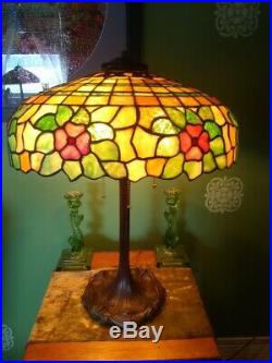 FINE Chicago Mosaic Leaded Lamp-Handel Tiffany Duffner arts crafts slag glass