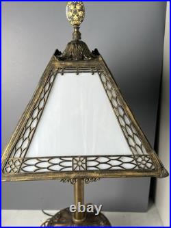 Fabulous Antique Miller Slag Art Glass Lamp Signed & # 967