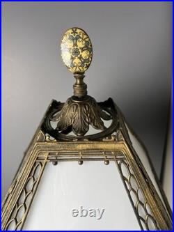 Fabulous Antique Miller Slag Art Glass Lamp Signed & # 967