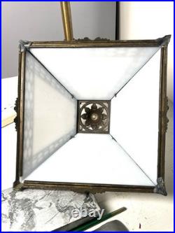 Fabulous Antique Miller Slag Art Glass Lamp Signed & # 967