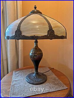 Fantastic Salem Bros Art Nouveau Antique Early 1900's Caramel Slag Glass Lamp