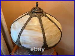 Fantastic Salem Bros Art Nouveau Antique Early 1900's Caramel Slag Glass Lamp