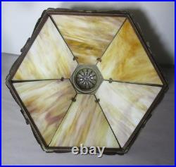 Fine Antique ART NOUVEAU Caramel Slag Glass Table Lamp, Rewired, circa 1920s