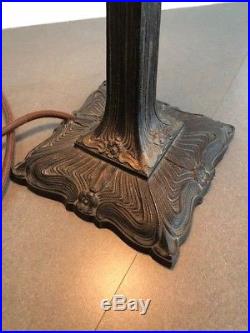 Fine Antique Signed MILLER Art Nouveau Slag Glass Lamp c. 1910-1915 antique