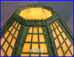 Fine BRADLEY & HUBBARD Arts & Crafts Style Slag Glass Lamp c. 1920 antique