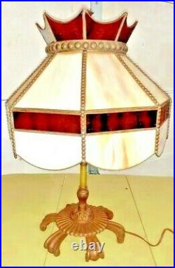 Free Shipping Antique Rembrandt R7981 Slag Glass Table Lamp