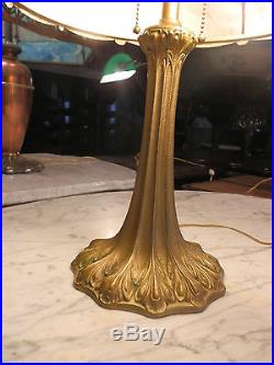 GORGEOUS ANTIQUE VICTORIAN SLAG GLASS LAMP With ORIGINAL PAINT