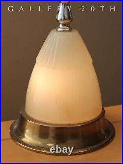 GORGEOUS! SLAG GLASS MCM TABLE LAMP! LIGHT UP BASE VTG 50'S 60's ATOMIC