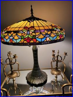 Gorgeous 30 Slag Glass Stained Glass Lamp With 26 Shad