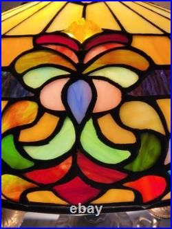 Gorgeous 30 Slag Glass Stained Glass Lamp With 26 Shad