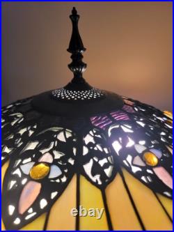 Gorgeous 30 Slag Glass Stained Glass Lamp With 26 Shad