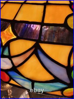 Gorgeous 30 Slag Glass Stained Glass Lamp With 26 Shad