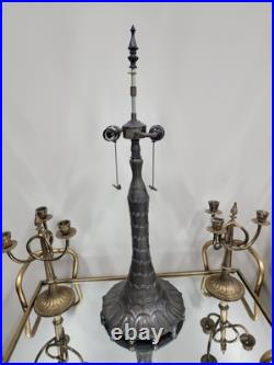 Gorgeous 30 Slag Glass Stained Glass Lamp With 26 Shad