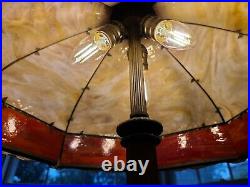 Gorgeous Antique 25 Filigree Slag Glass Lamp