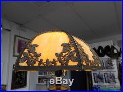 Gorgeous Antique Bradley & Hubbard Bent Panel Slag Glass Lamp Shade No Res