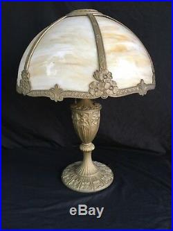 Gorgeous Edward Miller (Meriden Connecticut) Slag Glass Lamp Signed Dated c. 1919