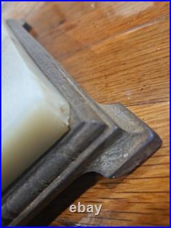 Gorgeous Vtg Uranium Glass Floor Lamp W Slag Glass Shade/Brass/Bronze Twin Bulb