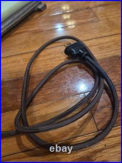 Gorgeous Vtg Uranium Glass Floor Lamp W Slag Glass Shade/Brass/Bronze Twin Bulb