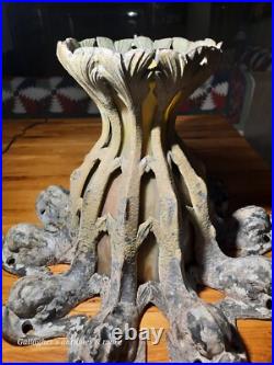 Gothic Antique Mythical dolphin Stained glass slag Hotel Chandelier lamp heavy