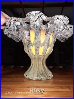 Gothic Antique Mythical dolphin Stained glass slag Hotel Chandelier lamp heavy