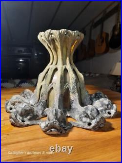 Gothic Antique Mythical dolphin Stained glass slag Hotel Chandelier lamp heavy