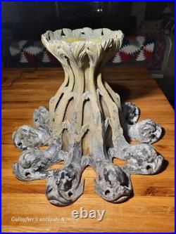 Gothic Antique Mythical dolphin Stained glass slag Hotel Chandelier lamp heavy