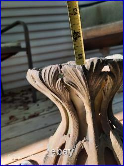 Gothic Antique Mythical dolphin Stained glass slag Hotel Chandelier lamp heavy