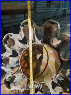 Gothic Antique Mythical dolphin Stained glass slag Hotel Chandelier lamp heavy