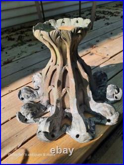 Gothic Antique Mythical dolphin Stained glass slag Hotel Chandelier lamp heavy