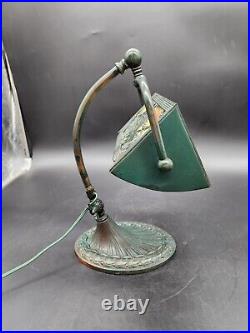 HTF Antique Copper Gooseneck Slag Glass Adjustable Piano Desk Lamp Arts & Crafts HTF Antique Copper Gooseneck Slag Glass Adjustable Piano Desk Lamp Arts & Crafts