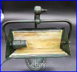 HTF Antique Copper Gooseneck Slag Glass Adjustable Piano Desk Lamp Arts & Crafts HTF Antique Copper Gooseneck Slag Glass Adjustable Piano Desk Lamp Arts & Crafts