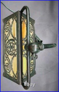 HTF Antique Copper Gooseneck Slag Glass Adjustable Piano Desk Lamp Arts & Crafts HTF Antique Copper Gooseneck Slag Glass Adjustable Piano Desk Lamp Arts & Crafts