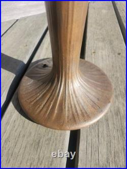 HUGE Handel Arts & Crafts Slag Stained Glass Reverse Painted Shade Lamp Base