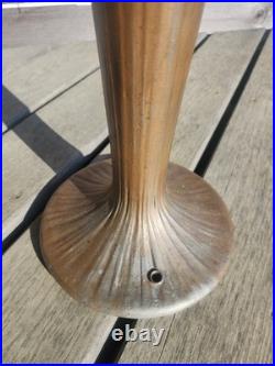 HUGE Handel Arts & Crafts Slag Stained Glass Reverse Painted Shade Lamp Base HUGE Handel Arts & Crafts Slag Stained Glass Reverse Painted Shade Lamp Base