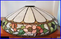 HUGE Leaded Slag Stained Glass Floral Lamp by Wilkinson Handel Tiffany Era HUGE Leaded Slag Stained Glass Floral Lamp by Wilkinson Handel Tiffany Era